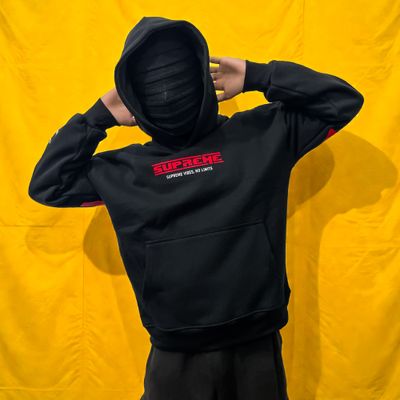 THE SUPREME OVERSIZED DROPSHOULDER HOODIE BLACK_img_3