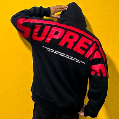 THE SUPREME OVERSIZED DROPSHOULDER HOODIE BLACK_img_4
