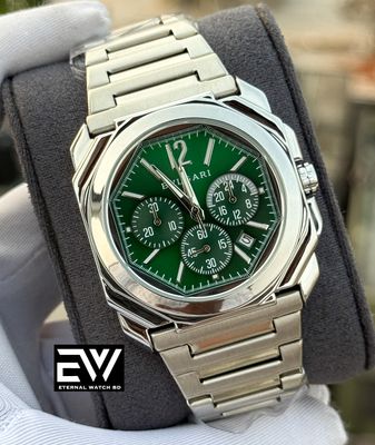 BVLGARI CHRONO SILVER BODY GREEN DIAL_img_0