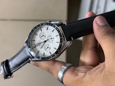 OMEGA CHAIN CHRONOGRAPH BLACK BELT SILVER BODY WHITE DIAL_img_0