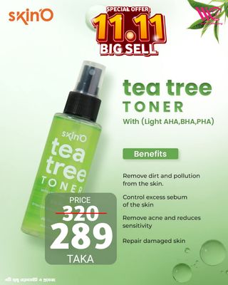 skino Tea Tree Toner With (Light AHA, BHA, PHA) – 120ml_img_0