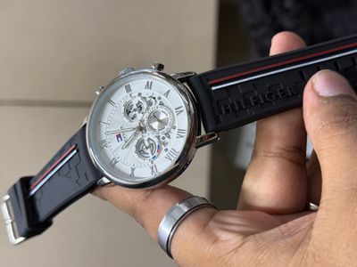 HILFIGER SILICONE BLACK BELT WHITE DIAL_img_0
