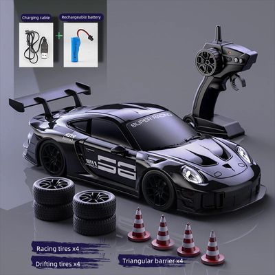 Porsche 911 GT3 RS 4WD RC Drift Car With Tires & Traffic Cones_img_5