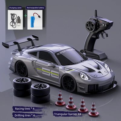 Porsche 911 GT3 RS 4WD RC Drift Car With Tires & Traffic Cones_img_4