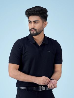 Mens Premium Polo T-Shirt V-Black_img_0