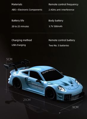 Porsche 911 GT3 RS 4WD RC Drift Car With Tires & Traffic Cones_img_7