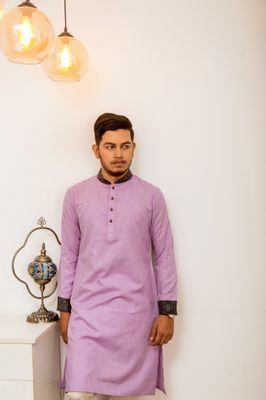 Men's majestic Panjabi - Lavender_img_1