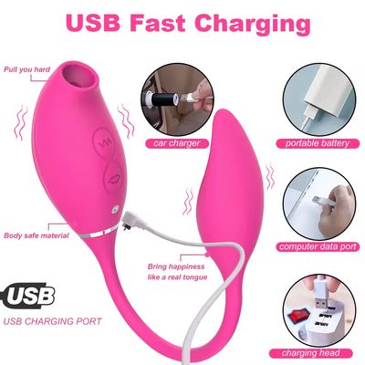 2 IN 1 Clitoral G Spot Sucking Vibrator with Vibrating Love Egg Oral Sex Clit Nipple Sucker Stimulator Vagina Sex Toys for Women_img_1