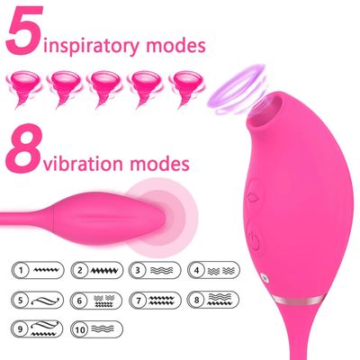 2 IN 1 Clitoral G Spot Sucking Vibrator with Vibrating Love Egg Oral Sex Clit Nipple Sucker Stimulator Vagina Sex Toys for Women_img_5