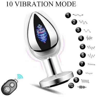 Wireless Remote Control Anal Vibrator Metal Butt Plug Men Prostate Massager Female Masturbator Adult Sex Toys for Women Men Gay_img_3