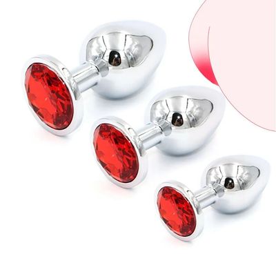 Metal Anal Plug Stainless Steel Butt Plug With Jewelry Colorful Crystal Anus Plug Anal Bead Adults Sex Toys for Women Adult Game_img_3