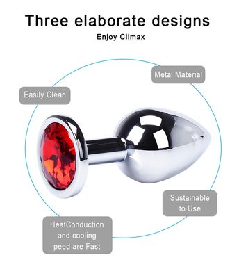 Metal Anal Plug Stainless Steel Butt Plug With Jewelry Colorful Crystal Anus Plug Anal Bead Adults Sex Toys for Women Adult Game_img_4