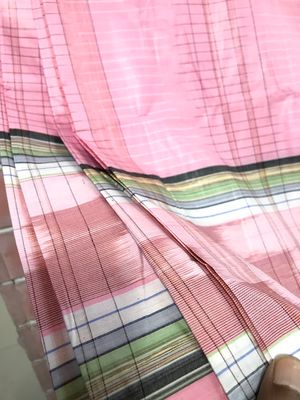 Cotton Lungi Pink with Multicolored Stripes: Sirajganj | Palli_img_1