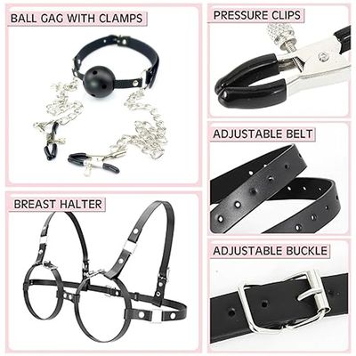 Sm Leather Bra Adjustment Leather Ring Bra With Erotic Bondage Leather Boobs Bondage Couple Man Woman Bed Sex Toys Adults 18+_img_3
