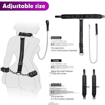 BDSM Bondage Neck to Wrist Restraints Set Leather Kits Sex Bondage Set Sex Games CouplesNeck_img_2