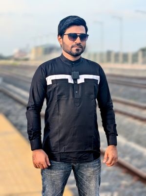 Double pocket contrast katua black color_img_1