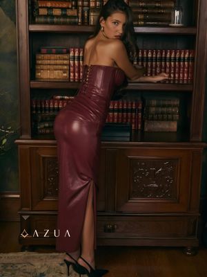 Bordeaux Leather Dress_img_1