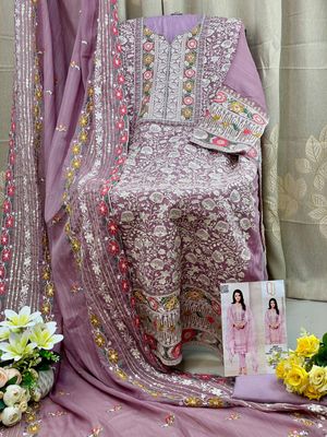 Semi –Embroidery & Sequence Work Party dress_img_6