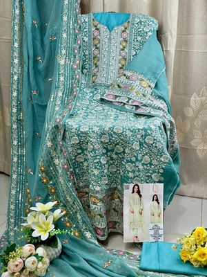 Semi –Embroidery & Sequence Work Party dress_img_7