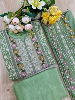 Semi –Embroidery & Sequence Work Party dress_img_11
