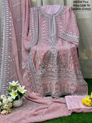 Semi –Embroidery & Sequence Work Party dress_img_3