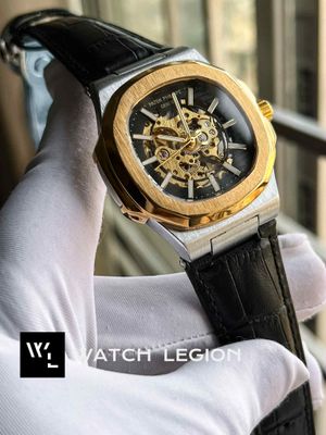 PATEK AUTO TWO TONE SKELETON BLACK BELT BLACK DIAL_img_0