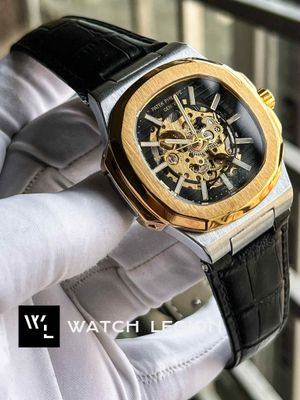 PATEK AUTO TWO TONE SKELETON BLACK BELT BLACK DIAL_img_2
