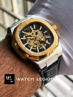 PATEK AUTO TWO TONE SKELETON BLACK BELT BLACK DIAL_img_3