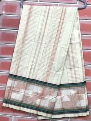 Cotton Lungi Off-White with Colorful Stripes: Sirajganj | Palli_img_2