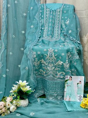 Semi –Embroidery & Sequence Work Party dress_img_3