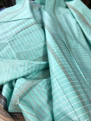 Cotton Lungi Turquoise with Striped Border: Sirajganj_img_2