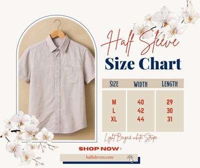 H&M Half Sleeve Shirt - White Stripes on Light Beige_img_2