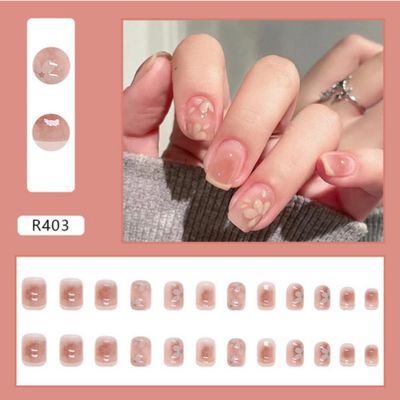 99 Taka only 😍😍😍😍24 pcs fake nails set 🥺💗 with glue stick / sticker_img_0