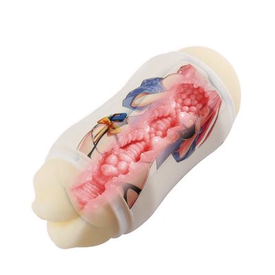 Male Masturbator Cup Soft Double Head Oral Sex Pussy Vagina,Penis Trainer, Sex Toys Adult Goods for Men_img_4