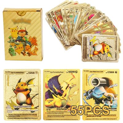 55 Pcs Pokemon Golden Cards Gold Foil Set English Version_img_2