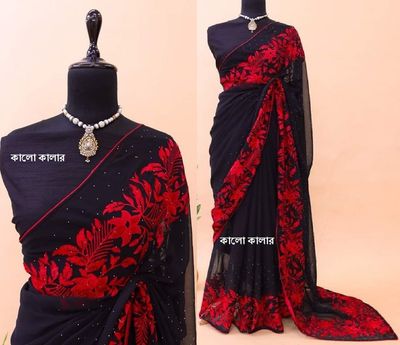 Embroidery work party saree_img_0