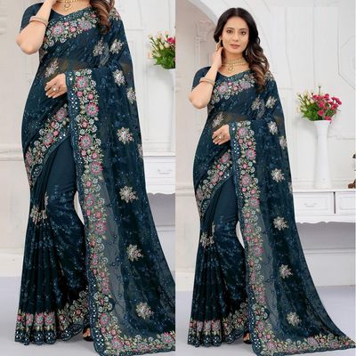 Embroidery Work Party saree_img_5