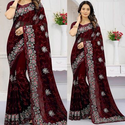 Embroidery Work Party saree_img_7