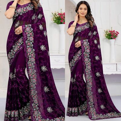 Embroidery Work Party saree_img_8