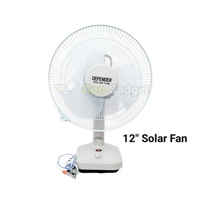 DEFENDER 12-Inch Solar Fan | 12V 1.1A DC | Dual Color | Speed Control & Rotation | For Lithium & Acid Battery_img_1