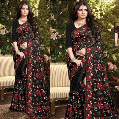 Embroidery work party saree_img_1