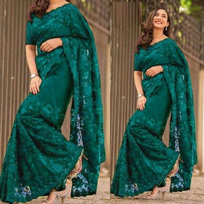 Embroidery work party saree_img_4