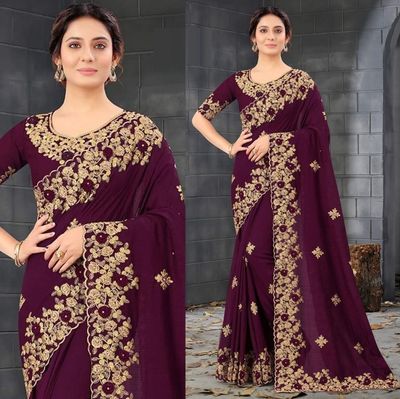 Embroidery work party saree_img_2