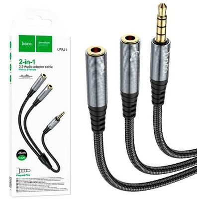 HOCO UPA21 3.5mm male to 2*3.5mm female Audio Cable Adapter_img_1