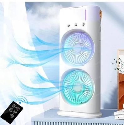 Rechargeable Double Head Portable Mini Air Cooling Mist Fan with Remote_img_2