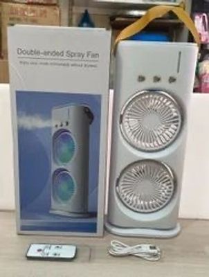 Rechargeable Double Head Portable Mini Air Cooling Mist Fan with Remote_img_6