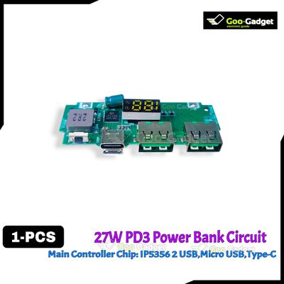 IP5356 27W Quick Charge PD3.1 USB 3.1 Gen-1 Digital Power Bank Circuit – 3-in-1 Charging Input Output Port – LED Display_img_1
