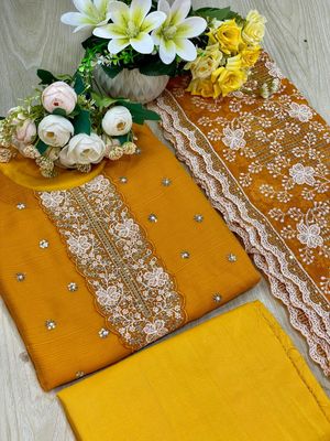 Semi –Embroidery & Sequence Work Party dress_img_8