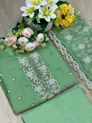 Semi –Embroidery & Sequence Work Party dress_img_13