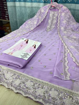 Semi –Embroidery & Sequence Work Party dress_img_15